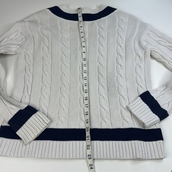 Polo Ralph Lauren Cable Knit Cricket Jumper 100% Cotton Womens Medium - Picture 9 of 13